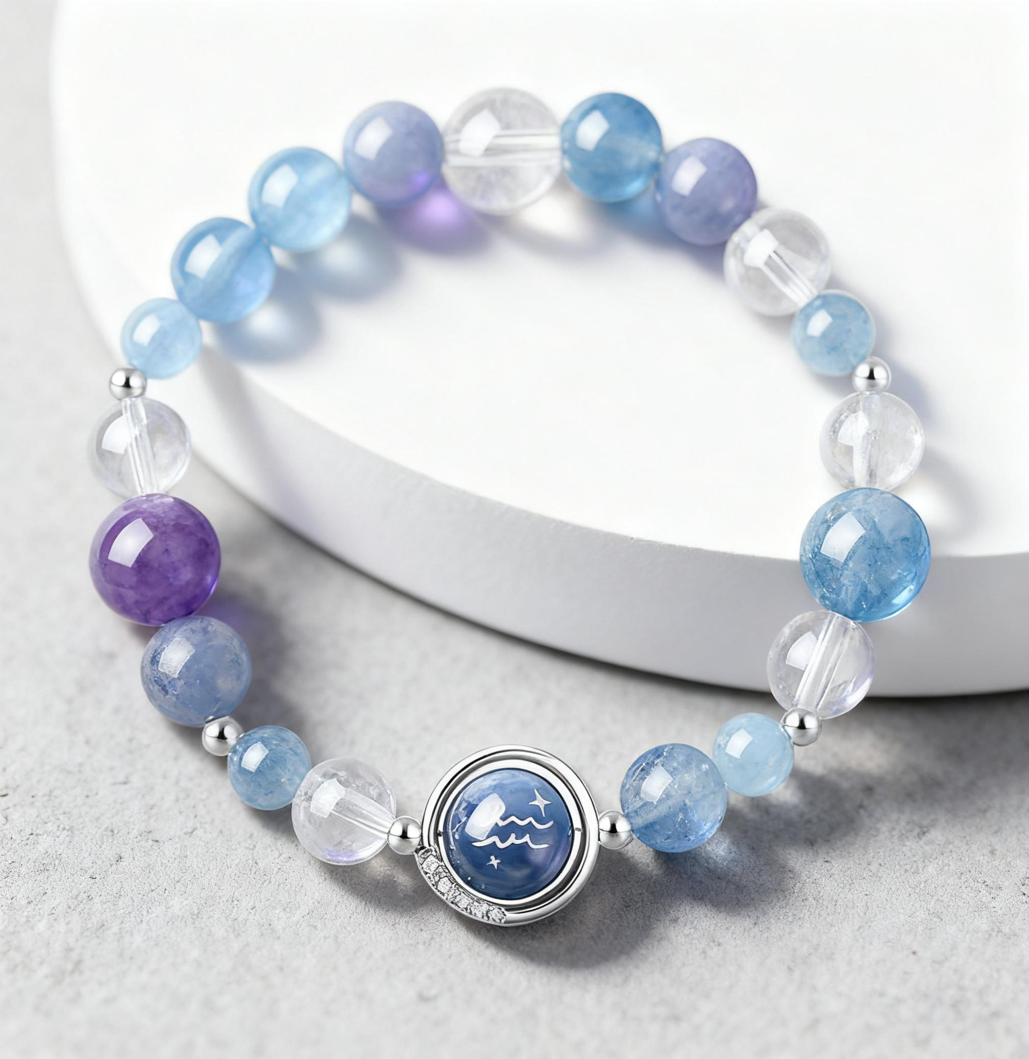 Aquarius - 12 Zodiac Crystal Bracelet