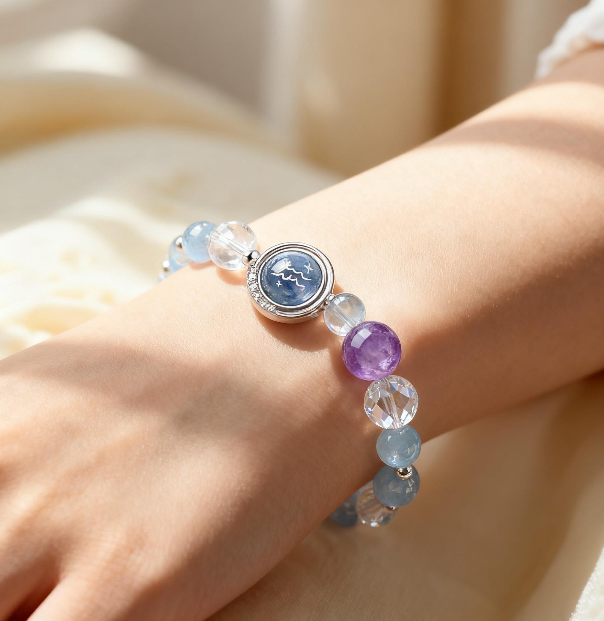 Aquarius - 12 Zodiac Crystal Bracelet